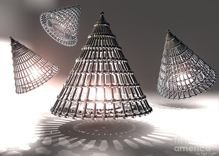 Light Greeting Card featuring the digital art Gridded Light by Eric Nagel
