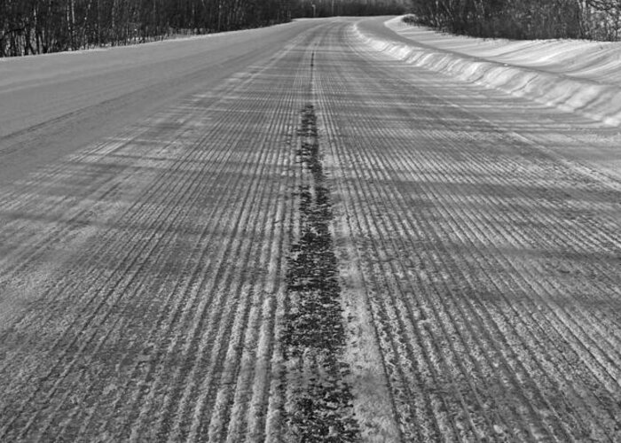 Road Greeting Card featuring the photograph Grooved Road by Pekka Sammallahti