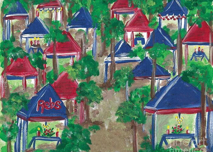 Ole Miss Greeting Card featuring the painting Grove at Ole Miss by Tay Morgan