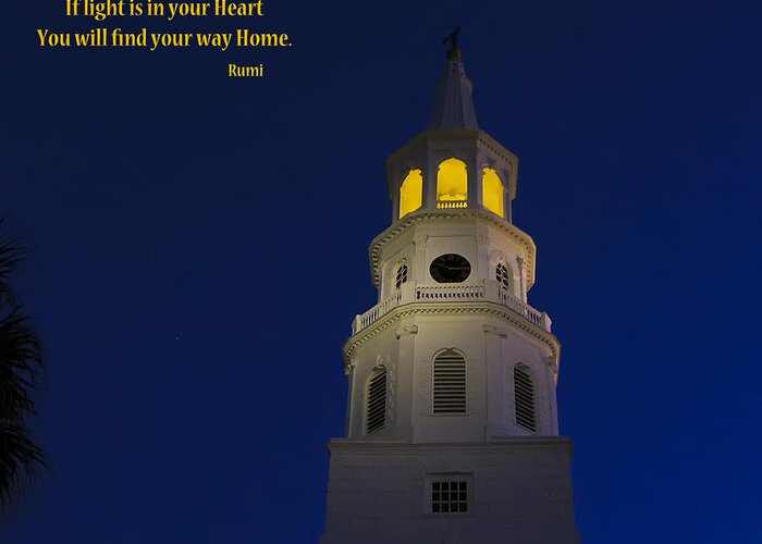 Night Greeting Card featuring the photograph Guiding Light by Rhonda McDougall