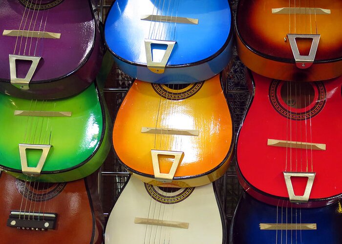 Guitars Greeting Card featuring the photograph Guitaras San Antonio by Rick Locke - Out of the Corner of My Eye