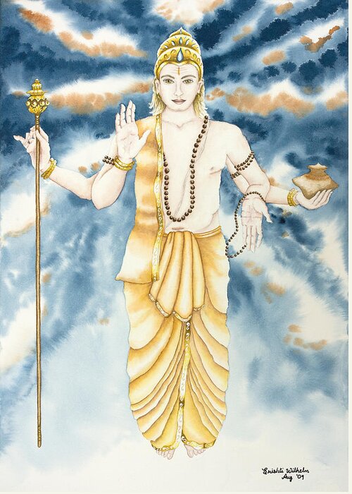 Vedic Astrology Greeting Card featuring the painting Guru Jupiter by Srishti Wilhelm