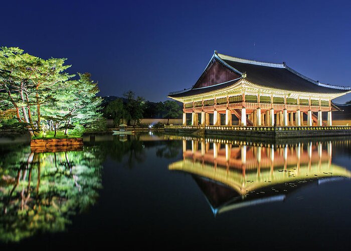 Gyeongbokgung Greeting Card featuring the photograph Gyeongbokgung Palace by Sungjin Kim