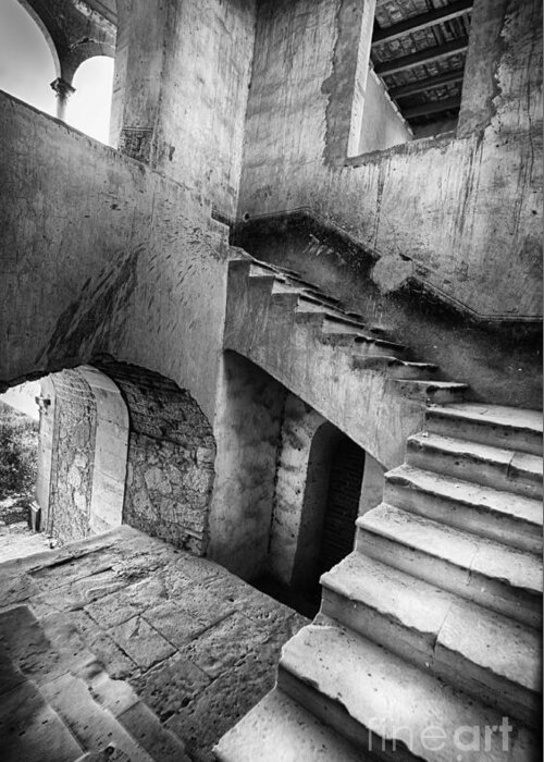 Stairs Greeting Card featuring the photograph Hacienda Stairwell by Barry Weiss