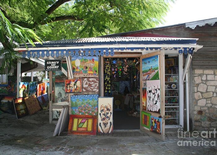 Haitian Greeting Card featuring the photograph Haitian Art Shack by Alice Terrill