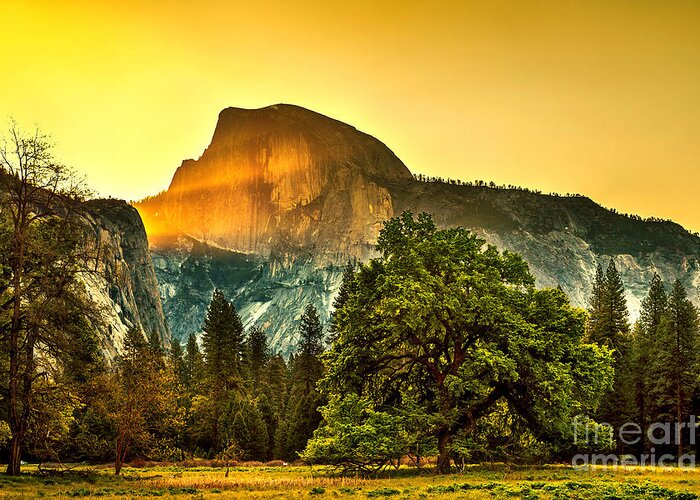 Yosemite National Park Greeting Card featuring the photograph Half Dome Sunrise by Az Jackson