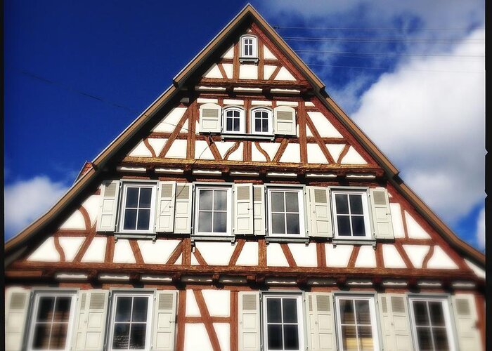 Half-timbered Greeting Card featuring the photograph Half-timbered house 03 by Matthias Hauser