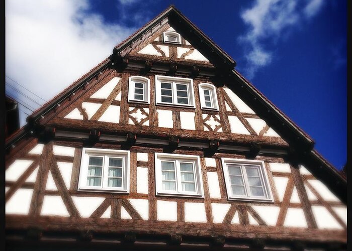 Half-timbered Greeting Card featuring the photograph Half-timbered house 08 by Matthias Hauser