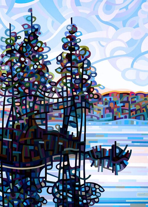 Art Greeting Card featuring the painting Haliburton Morning by Mandy Budan