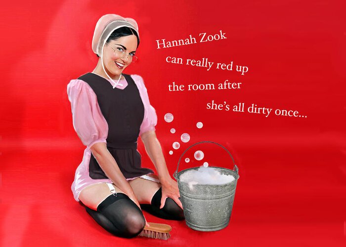 Amish Greeting Card featuring the painting Hannah Zook by Renee Reeser Zelnick