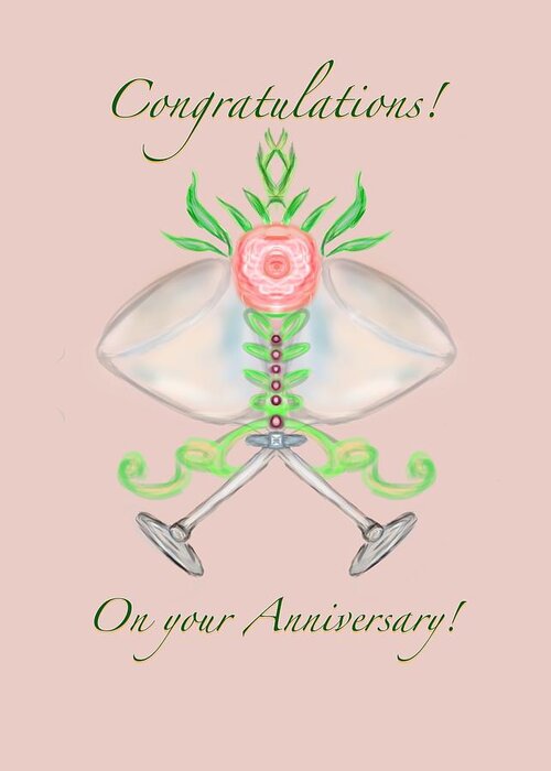 Greeting Card Greeting Card featuring the digital art Happy Anniversary 1 by Christine Fournier