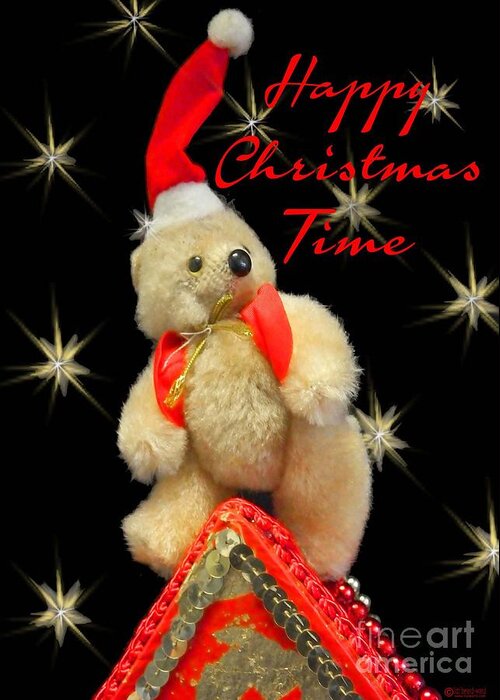 Christmas Greeting Card featuring the digital art Happy Christmas by Lizi Beard-Ward