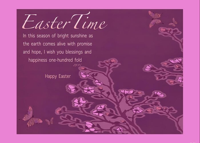 Happy Easter Card Greeting Card featuring the photograph Happy Easter Poem Card by Debra   Vatalaro