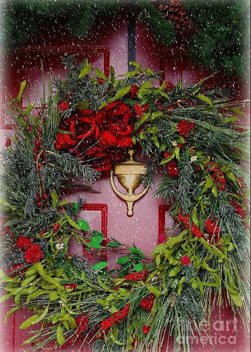 Wreath Greeting Card featuring the photograph Happy Holidays by Veronica Batterson