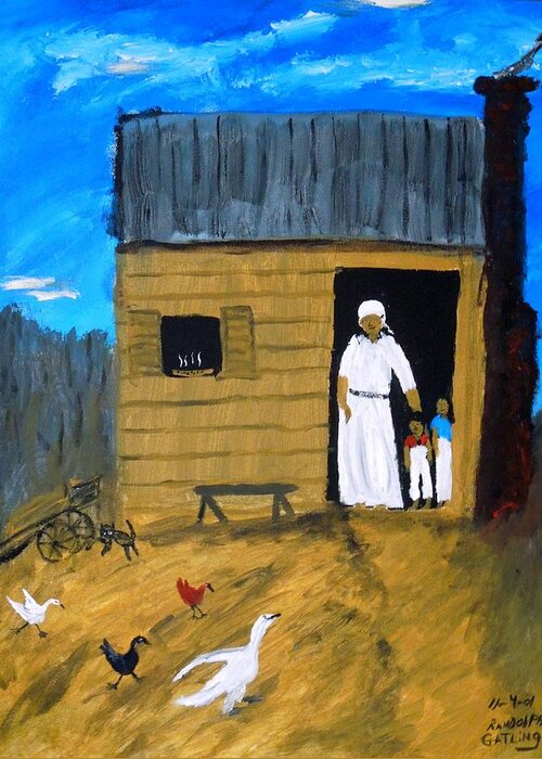 Shack Greeting Card featuring the painting Happy Home by Randolph Gatling
