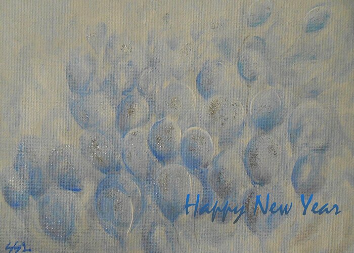 Happy New Year Greeting Card featuring the painting Happy New Year by Jane See
