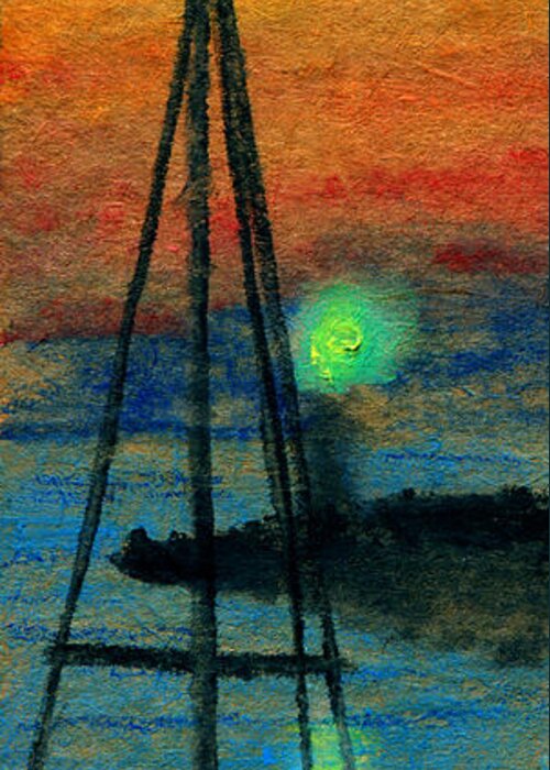 Harbor Greeting Card featuring the painting Harbor Light by R Kyllo