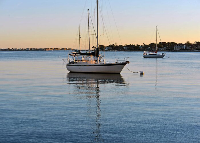 Sail Boat Greeting Card featuring the photograph Harbor Sunrise by Anthony Baatz
