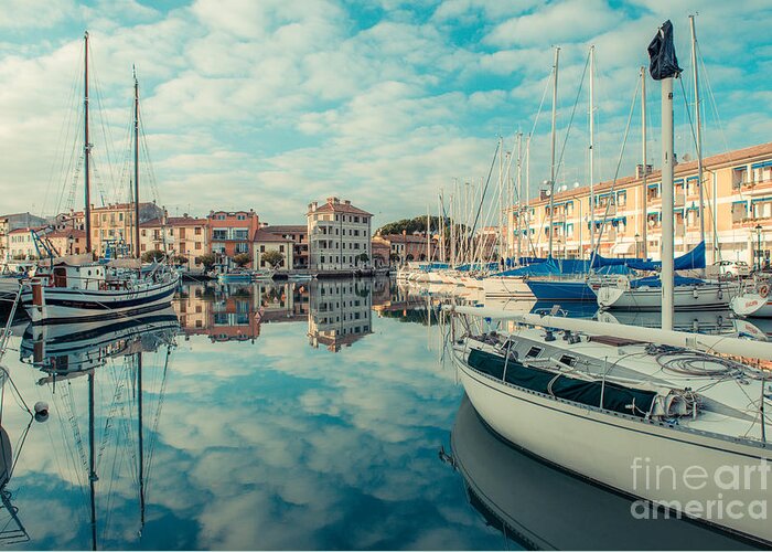 Grado Greeting Card featuring the photograph Harbour of Grado by Hannes Cmarits