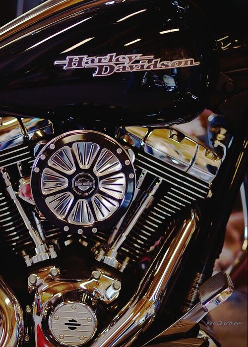 Motorcycle Greeting Card featuring the photograph Harley Davidson Abstract by Kae Cheatham