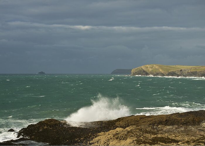 Harlyn Bay Greeting Card featuring the photograph Harlyn Bay in North Cornwall by Pete Hemington