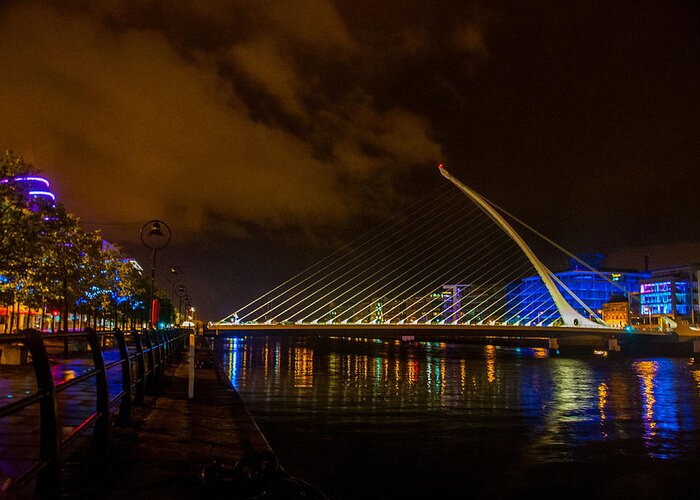 Samuel Beckett Bridge Dublin Ireland Greeting Card featuring the photograph Harp Bridge Dublin by Rob Hemphill