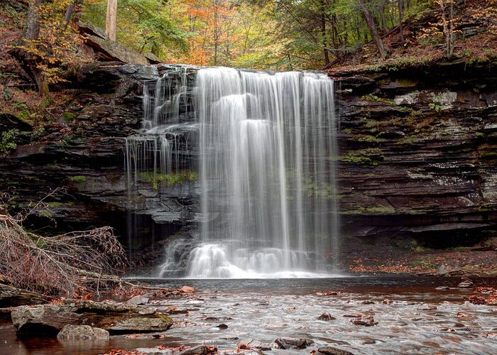 October Greeting Card featuring the photograph Harrison Wright Falls As Autumn Arrives by Gene Walls