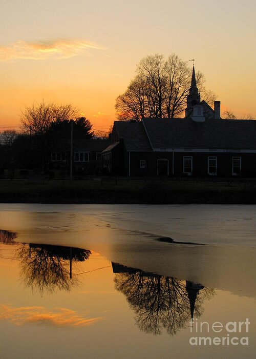 Sunset Greeting Card featuring the photograph Harrisville Sunset by Lili Feinstein