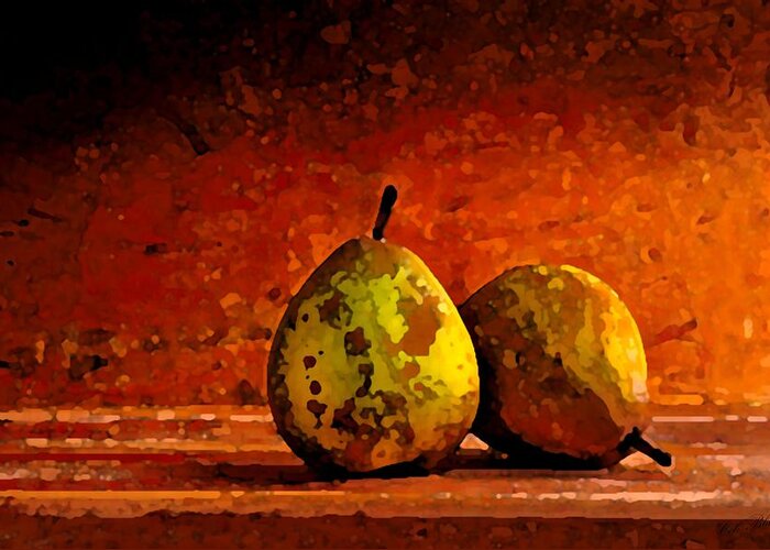 Pear Greeting Card featuring the painting Harvest Pairs by Cole Black