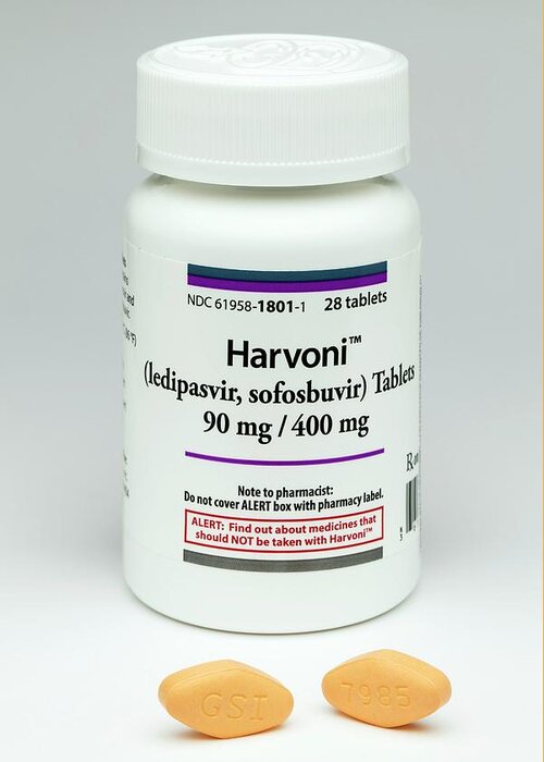 Harvoni Greeting Card featuring the photograph Harvoni Hepatitis C Drug by George Post