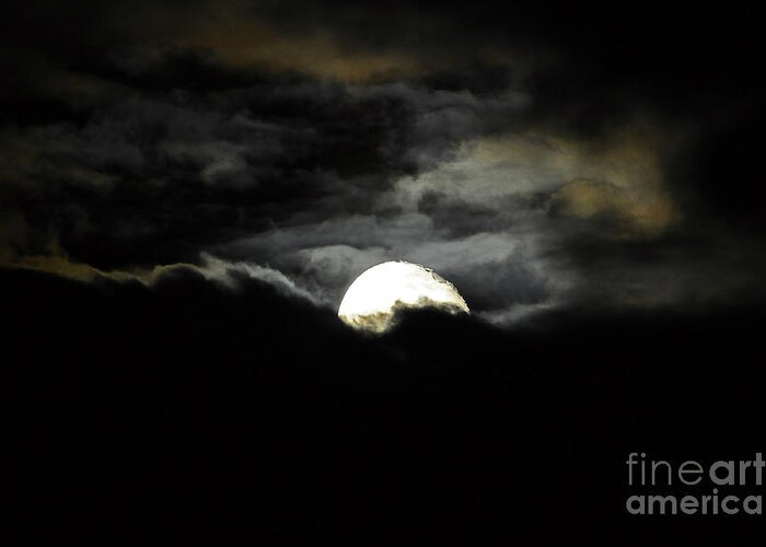 Moon Greeting Card featuring the photograph Haunting Horizon by Al Powell Photography USA