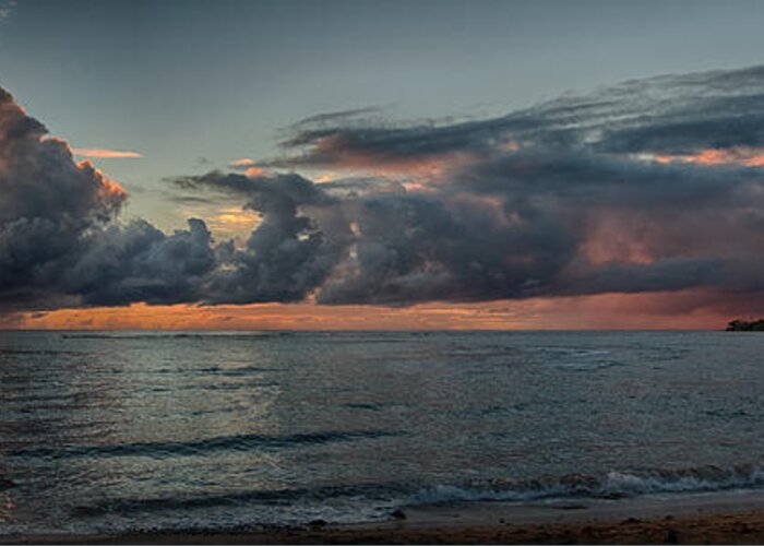 Hawaii Greeting Card featuring the photograph Hauula Sunrise Panorama by Dan McManus