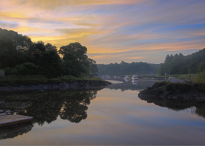 Sunrise Greeting Card featuring the photograph Hazy Summer Sunrise by Stoney Stone