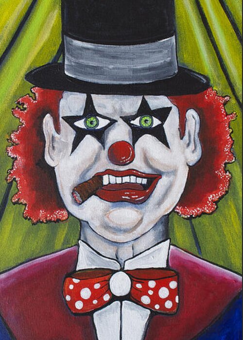 Clowns Greeting Card featuring the painting Head Clown by Patricia Arroyo