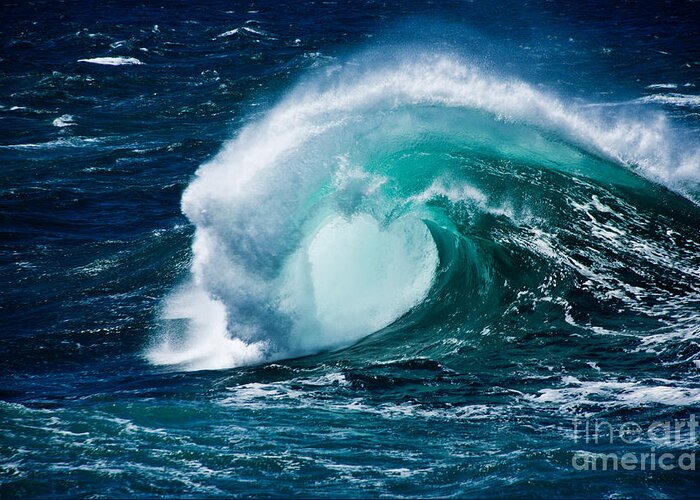 Bombo Greeting Card featuring the photograph Heart in a Wave by Peter Kneen