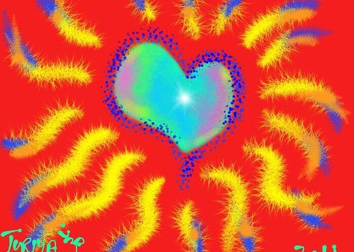 I Was Falling In Love Greeting Card featuring the digital art Heart in Love by Greg Liotta