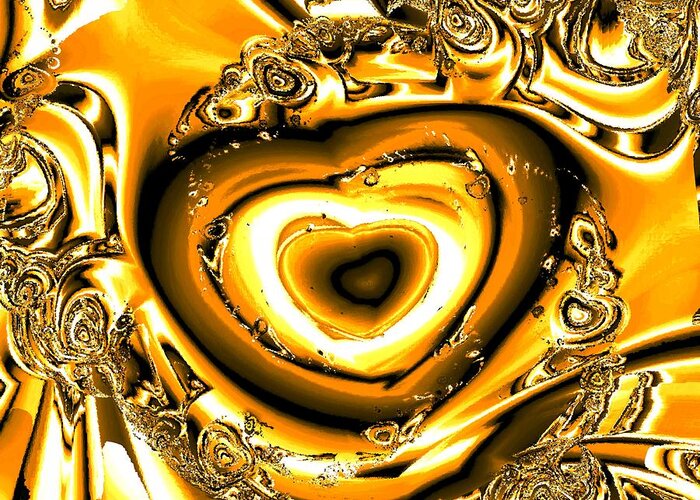 Malakhova Greeting Card featuring the digital art Heart of Gold by Anastasiya Malakhova