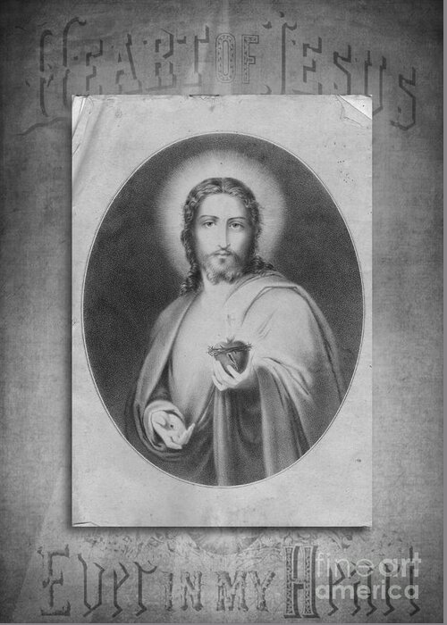 Sacred Greeting Card featuring the photograph Heart of Jesus by Edward Fielding