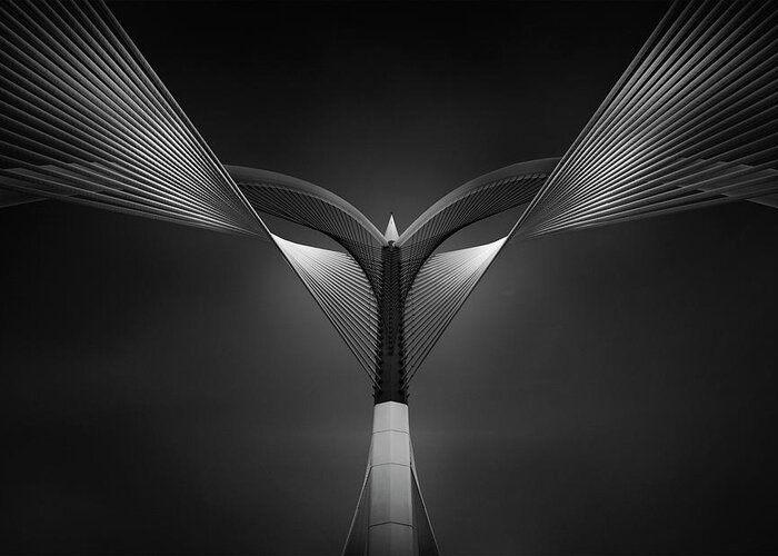 Architecture Greeting Card featuring the photograph Heart Of Steel by Ahmed Thabet