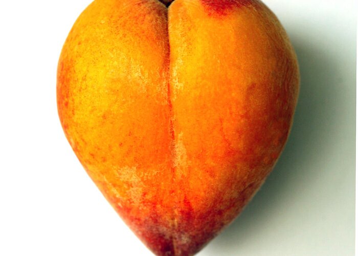 Peach Greeting Card featuring the photograph Heart Peach by Mark Langford