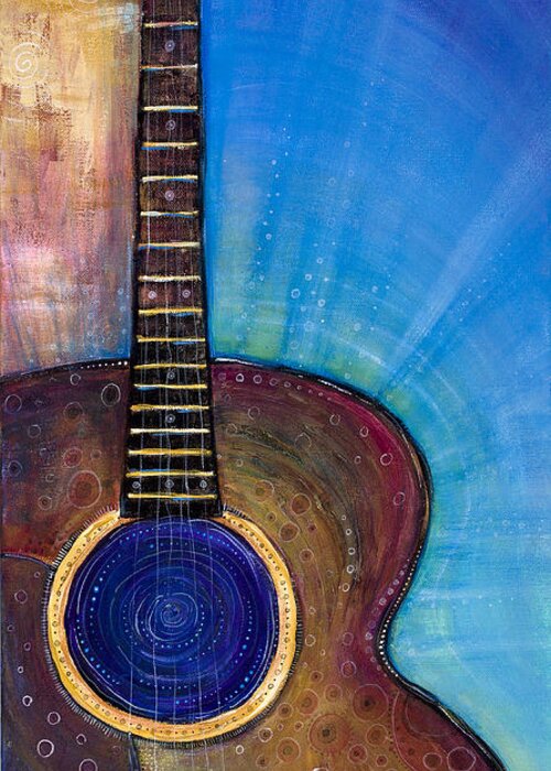 Guitar Greeting Card featuring the painting Heart Song by Tanielle Childers