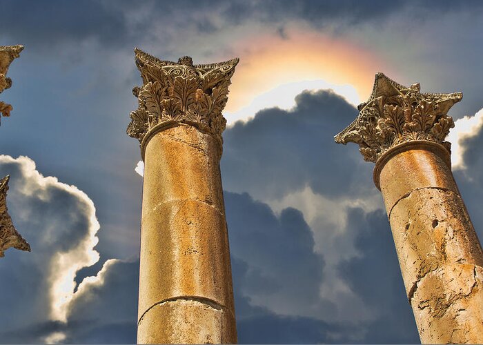 Jerash Greeting Card featuring the photograph Heaven by David Gleeson