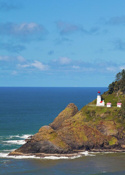 Tranquility Greeting Card featuring the photograph Heceta Head Lighthouse by Christopher Kimmel