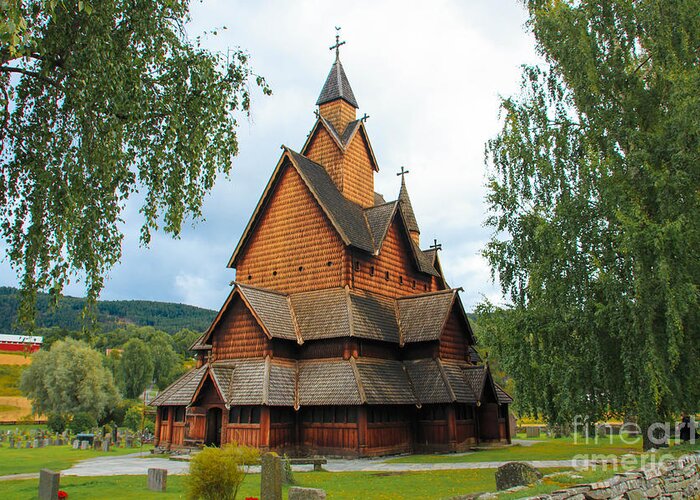 Norway Greeting Card featuring the photograph Heddal Stave Church in Norway by Amanda Mohler