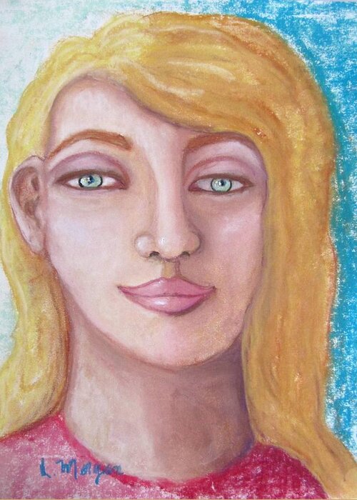 Woman Greeting Card featuring the painting Her by Laurie Morgan