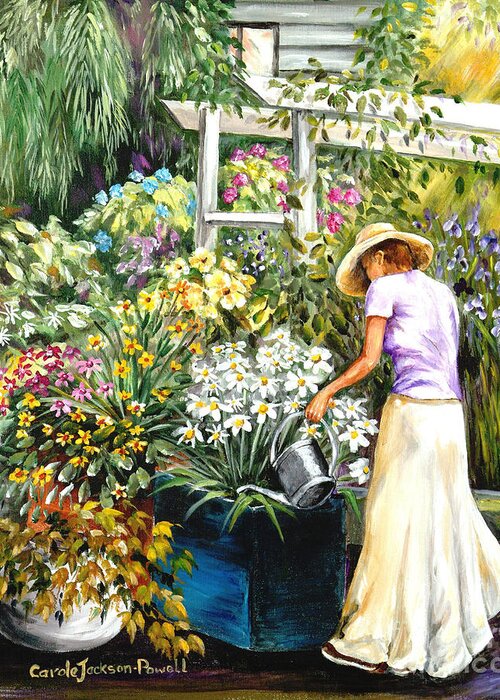 Flower Greeting Card featuring the painting Her Passion by Carole Powell