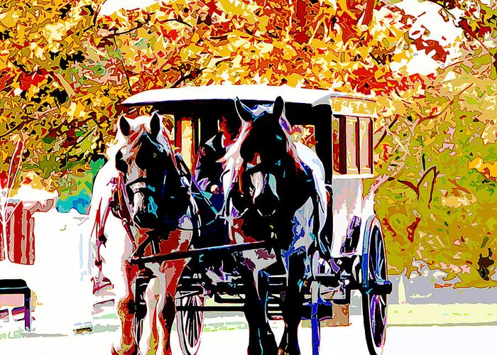 Horse Greeting Card featuring the painting Here they come by CHAZ Daugherty