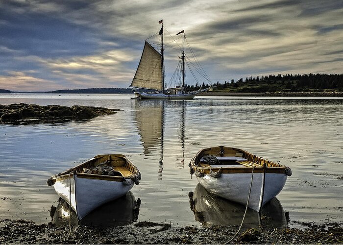 Windjammer Greeting Card featuring the photograph Heritage Boats by Fred LeBlanc