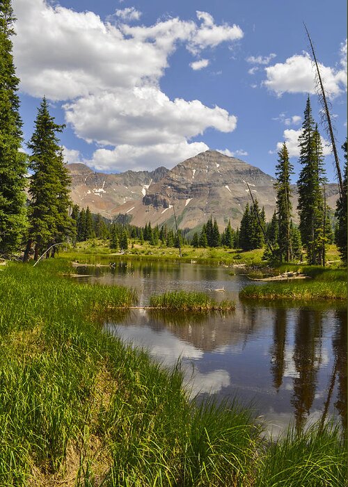 Colorado Greeting Card featuring the photograph Hesperus Mountain Reflection by Aaron Spong