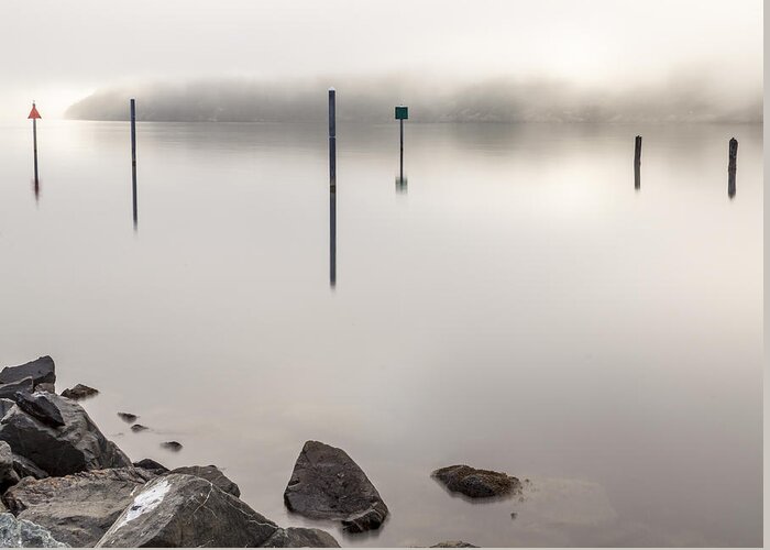 Fog Greeting Card featuring the photograph Hidden Island by Tony Locke